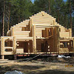 Строительство деревянных домов. Оцилиндрованное бревно.